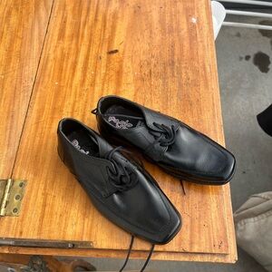 Classic Black Kids Dress Shoes